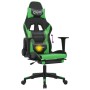 Gaming-Stuhl mit Massage und Fußstütze aus schwarzgrünem Kunstleder von , Gaming-Stühle - Ref: Foro24-345460, Preis: 117,99 €...