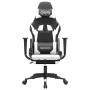 Gaming-Stuhl mit Massage und Fußstütze Kunstleder schwarz weiß von , Gaming-Stühle - Ref: Foro24-345462, Preis: 149,99 €, Rab...