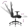 Silla gaming masaje y reposapiés cuero sintético negro blanco de , Sillones para videojuegos - Ref: Foro24-345462, Precio: 14...