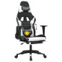 Gaming chair with massage and footrest synthetic leather black white by , Gaming chairs - Ref: Foro24-345462, Price: 148,85 €...