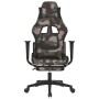 Silla gaming de masaje con reposapiés tela negro y camuflaje de , Sillones para videojuegos - Ref: Foro24-345510, Precio: 149...