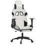 Gaming chair with massage and footrest synthetic leather black white by , Gaming chairs - Ref: Foro24-345531, Price: 146,20 €...