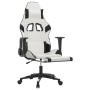 Gaming chair with massage and footrest synthetic leather black white by , Gaming chairs - Ref: Foro24-345531, Price: 146,20 €...