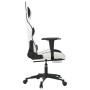 Silla gaming masaje y reposapiés cuero sintético negro blanco de , Sillones para videojuegos - Ref: Foro24-345531, Precio: 14...