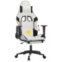 Gaming chair with massage and footrest synthetic leather black white by , Gaming chairs - Ref: Foro24-345531, Price: 146,20 €...