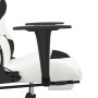 Gaming chair with massage and footrest synthetic leather black white by , Gaming chairs - Ref: Foro24-345531, Price: 146,20 €...