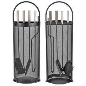 HI Fireplace utensil set 5 pieces black 23x14.8x66 cm by , fireplace tools - Ref: Foro24-435305, Price: 39,99 €, Discount: %