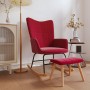 Silla mecedora con reposapiés tela rojo tinto de , Mecedoras - Ref: Foro24-328026, Precio: 155,11 €, Descuento: %