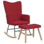 Silla mecedora con reposapiés tela rojo tinto de , Mecedoras - Ref: Foro24-328026, Precio: 155,99 €, Descuento: %