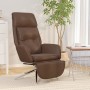 Brown genuine and synthetic leather relaxation armchair and footrest by , Armchairs - Ref: Foro24-3097744, Price: 207,31 €, D...