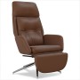 Brown genuine and synthetic leather relaxation armchair and footrest by , Armchairs - Ref: Foro24-3097744, Price: 207,31 €, D...