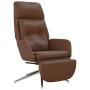 Brown genuine and synthetic leather relaxation armchair and footrest by , Armchairs - Ref: Foro24-3097744, Price: 207,31 €, D...