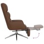 Brown genuine and synthetic leather relaxation armchair and footrest by , Armchairs - Ref: Foro24-3097744, Price: 207,31 €, D...