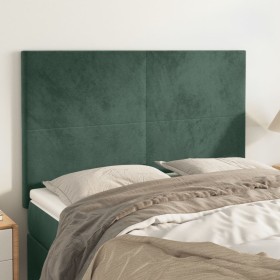 Cabeceros 4 unidades terciopelo verde oscuro 72x5x78/88 cm de , Cabeceros y pies de cama - Ref: Foro24-3116103, Precio: 106,9...