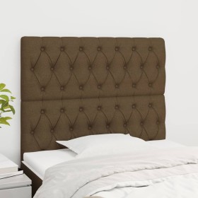 Headboards 2 units of dark brown fabric 90x7x78/88 cm by , Headboards and footboards - Ref: Foro24-3116653, Price: 84,99 €, D...