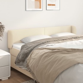 Cabecero de cuero sintético color crema 203x23x78/88 cm de , Cabeceros y pies de cama - Ref: Foro24-3116974, Precio: 72,99 €,...