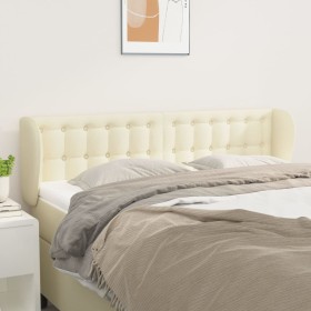 Cream synthetic leather headboard 147x23x78/88 cm by , Headboards and footboards - Ref: Foro24-3117236, Price: 67,99 €, Disco...