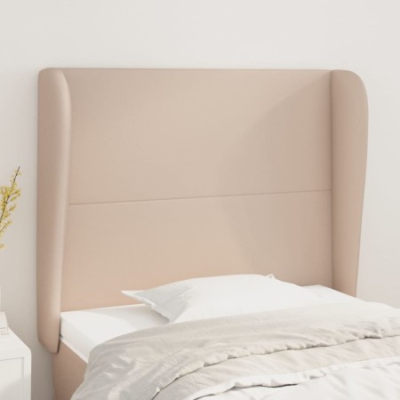 Headboard with ears cappuccino synthetic leather 93x23x118/128 cm by , Headboards and footboards - Ref: Foro24-3117759, Price...