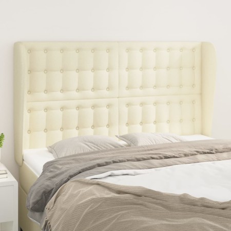 Headboard with cream synthetic leather ears 147x23x118/128cm by , Headboards and footboards - Ref: Foro24-3118048, Price: 123...