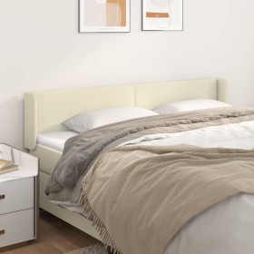 Cabecero de cuero sintético color crema 183x16x78/88 cm de , Cabeceros y pies de cama - Ref: Foro24-3118592, Precio: 67,65 €,...