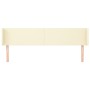 Cabecero de cuero sintético color crema 183x16x78/88 cm de , Cabeceros y pies de cama - Ref: Foro24-3118592, Precio: 67,65 €,...