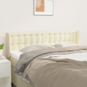 Cabecero de cuero sintético color crema 147x16x78/88 cm de , Cabeceros y pies de cama - Ref: Foro24-3118860, Precio: 67,99 €,...