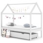 Estructura de cama infantil cajón madera pino blanco 80x160 cm de vidaXL, Cunas y camas para niños - Ref: Foro24-322140, Prec...