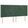 Headboard with dark green velvet ears 163x16x118/128cm by , Headboards and footboards - Ref: Foro24-3119357, Price: 128,27 €,...