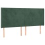 Headboard with dark green velvet ears 203x16x118/128cm by , Headboards and footboards - Ref: Foro24-3119369, Price: 131,96 €,...