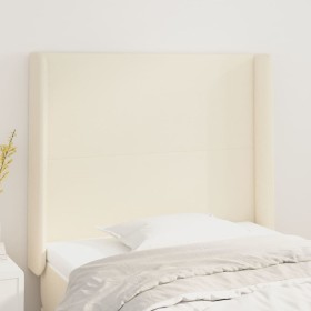 Headboard with ears cream synthetic leather 83x16x118/128cm by , Headboards and footboards - Ref: Foro24-3119374, Price: 69,9...