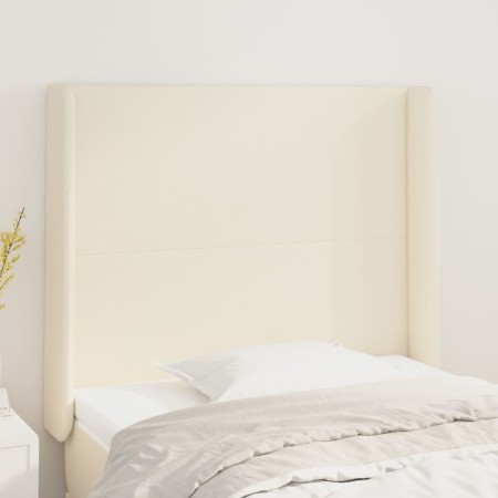 Headboard with ears cream synthetic leather 83x16x118/128cm by , Headboards and footboards - Ref: Foro24-3119374, Price: 69,9...