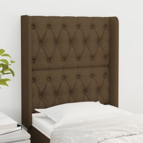 Headboard with dark brown fabric ears 83x16x118/128 cm by , Headboards and footboards - Ref: Foro24-3119893, Price: 88,38 €, ...