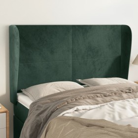 Headboard with dark green velvet ears 147x23x118/128cm by , Headboards and footboards - Ref: Foro24-3117727, Price: 119,28 €,...