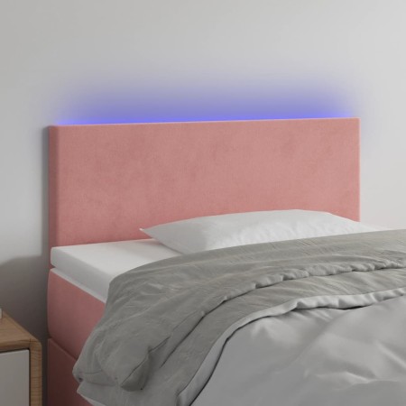 Pink velvet LED headboard 90x5x78/88 cm by , Headboards and footboards - Ref: Foro24-3121373, Price: 47,44 €, Discount: %