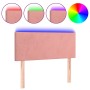 Pink velvet LED headboard 90x5x78/88 cm by , Headboards and footboards - Ref: Foro24-3121373, Price: 47,44 €, Discount: %