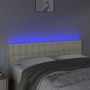 Cabecero con LED cuero sintético color crema 144x5x78/88 cm de , Cabeceros y pies de cama - Ref: Foro24-3121704, Precio: 65,9...