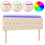 Cream fabric headboard with LED 144x7x78/88 cm by , Headboards and footboards - Ref: Foro24-3121951, Price: 80,05 €, Discount: %