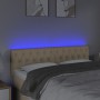 Cabecero con LED de tela color crema 144x7x78/88 cm de , Cabeceros y pies de cama - Ref: Foro24-3121951, Precio: 80,10 €, Des...