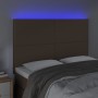 Headboard with LED lights brown synthetic leather 144x5x118/128 cm by , Headboards and footboards - Ref: Foro24-3122237, Pric...