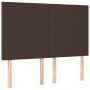 Headboard with LED lights brown synthetic leather 144x5x118/128 cm by , Headboards and footboards - Ref: Foro24-3122237, Pric...