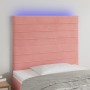 Cabecero con luces LED terciopelo rosa 80x5x118/128 cm de , Cabeceros y pies de cama - Ref: Foro24-3122599, Precio: 65,64 €, ...