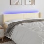 Headboard with LED cream synthetic leather 203x16x78/88 cm by , Headboards and footboards - Ref: Foro24-3123066, Price: 81,99...