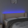 Cabecero con LED cuero sintético capuchino 147x16x78/88 cm de , Cabeceros y pies de cama - Ref: Foro24-3123051, Precio: 72,55...