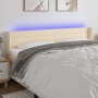 Cream fabric headboard with LED 183x16x78/88 cm by , Headboards and footboards - Ref: Foro24-3123395, Price: 78,46 €, Discoun...