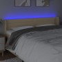 Cream fabric headboard with LED 183x16x78/88 cm by , Headboards and footboards - Ref: Foro24-3123395, Price: 78,46 €, Discoun...