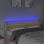 Cream fabric headboard with LED 147x16x78/88 cm by , Headboards and footboards - Ref: Foro24-3123575, Price: 88,99 €, Discoun...