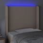 Cabecero con LED cuero sintético capuchino 83x16x118/128 cm de , Cabeceros y pies de cama - Ref: Foro24-3123845, Precio: 78,9...