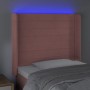 Pink velvet headboard with LED 83x16x118/128 cm by , Headboards and footboards - Ref: Foro24-3124223, Price: 81,26 €, Discoun...