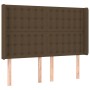 Headboard with LED in dark brown fabric 147x16x118/128 cm by , Headboards and footboards - Ref: Foro24-3124483, Price: 114,88...