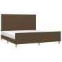 Bed frame with headboard in brown fabric 160x200 cm by , Beds and slatted bases - Ref: Foro24-3124906, Price: 226,99 €, Disco...